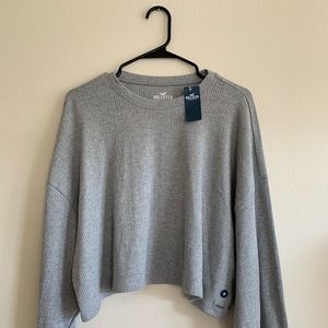 NWT Hollister gray cropped sweater